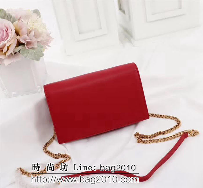 YSL聖羅蘭 爆款 Saint Laurent 紅色小牛皮鏈條包 26817 YAS1154